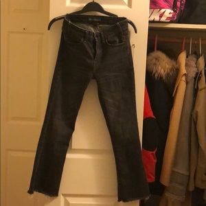 A&F High Rise Cropped Flare Jeans